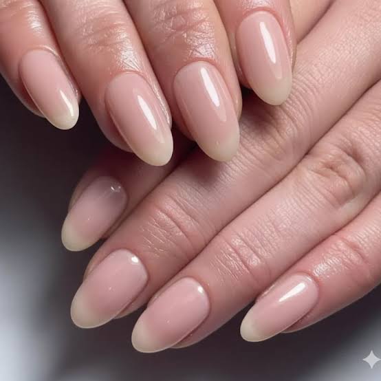 Medium Almond Uniform Sheer Pale Pink — Classy Nurse Nails
