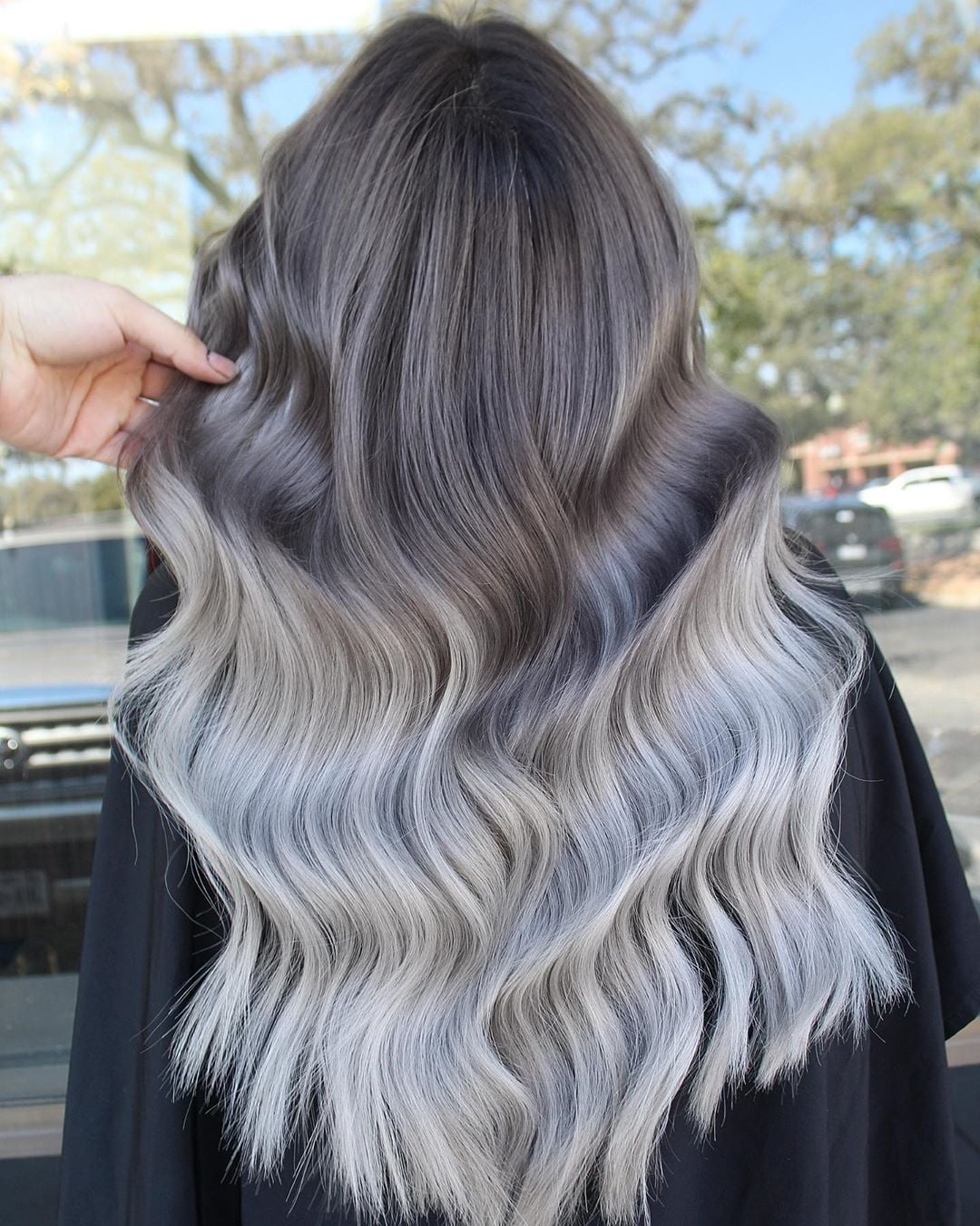 Mid-Back Ash Brown To Silver Grey Ombré Mid-Back Ash Brown To Silver Grey Ombré — Classy Ombré Hair