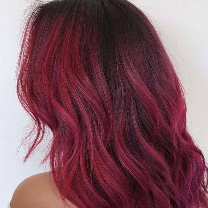 Collarbone Layers With Vibrant Magenta Ombré Ends Collarbone Layers With Vibrant Magenta Ombré Ends — Classy Ombré Hair