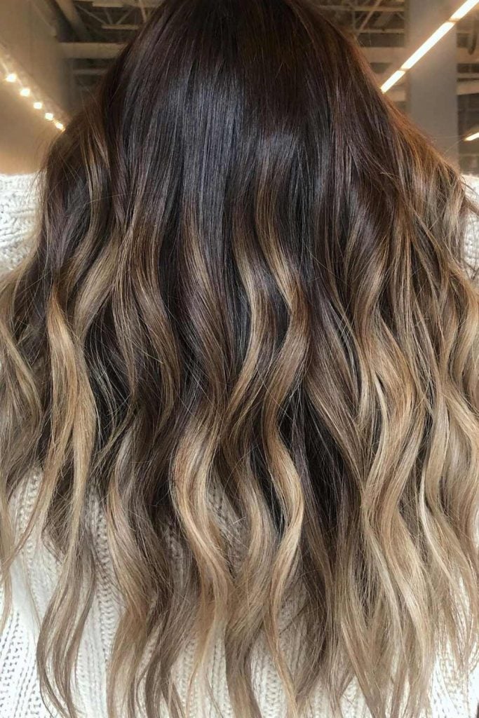 Mid-Back Blowout With Dark Brown To Blonde Ombré, Close-Up Take Mid-Back Blowout With Dark Brown To Blonde Ombré, Close-Up Take — Classy Ombré Hair