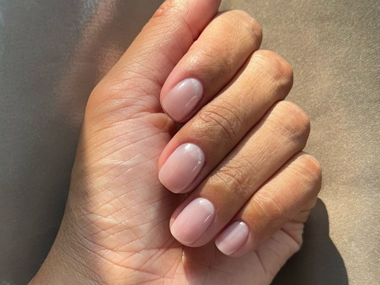 Glossy Light Pink Nude Short Square Nails Glossy Light Pink Nude Short Square Nails — Classy One Color Nails