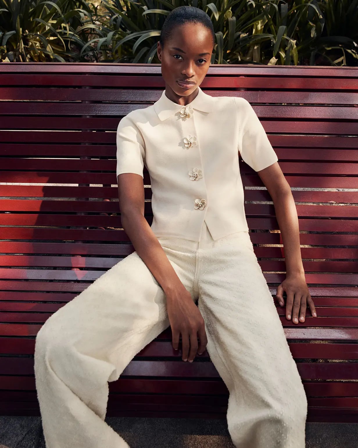 Cream Knit Top and Wide-Leg Pants for Relaxed Elegance Cream Knit Top and Wide-Leg Pants for Relaxed Elegance — Classy Outdoor Outfit