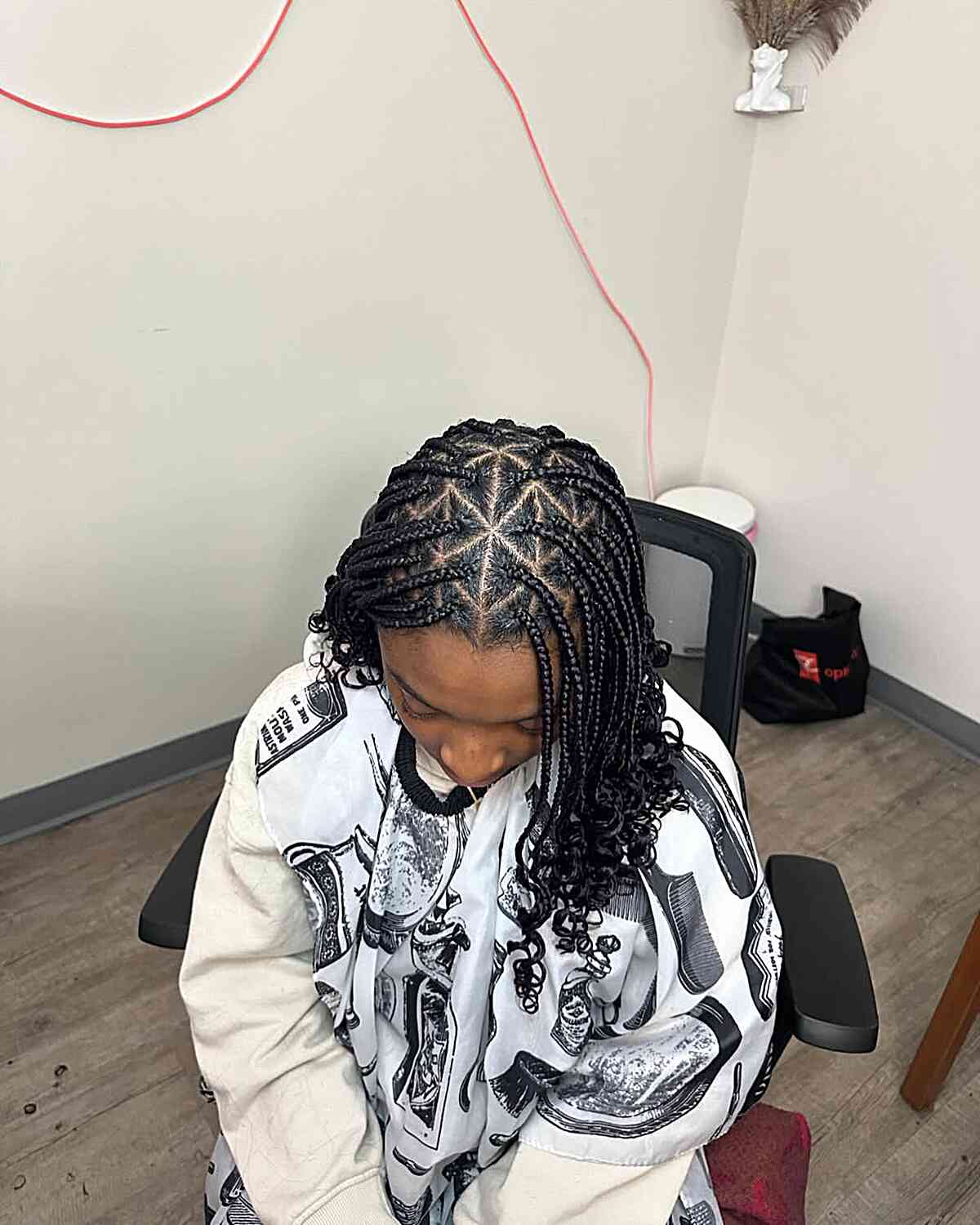 Black Box Braids With Geometric Parting Black Box Braids With Geometric Parting — Classy Parting Braids