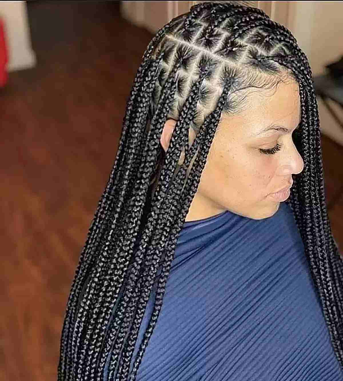 Fine Micro Braids With Diamond Parting Fine Micro Braids With Diamond Parting — Classy Parting Braids