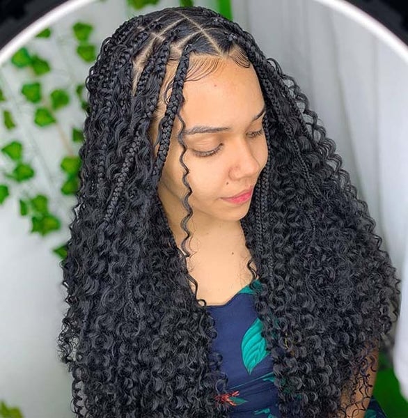 Long Thick Box Braids With Curly Ends Long Thick Box Braids With Curly Ends — Classy Parts Braids