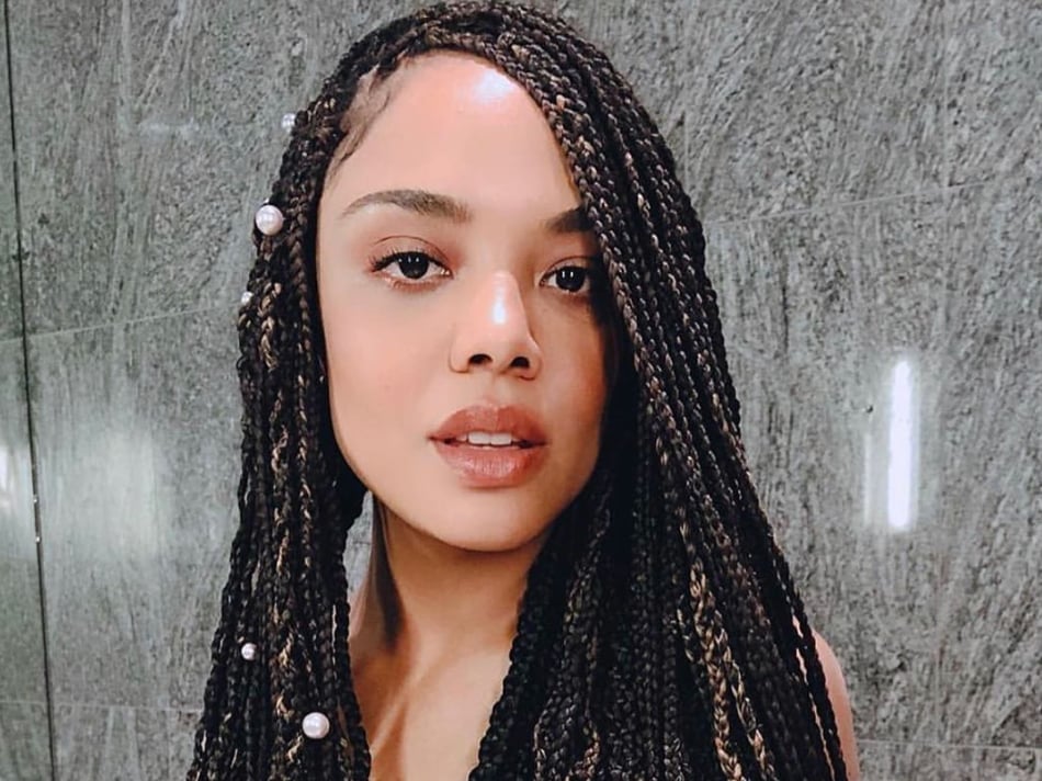 Mid-Back Box Braids With Pearls Mid-Back Box Braids With Pearls — Classy Peekaboo Braids