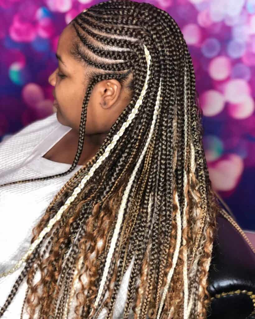 Brown Box Braids With Blonde Highlights and Waves Brown Box Braids With Blonde Highlights and Waves — Classy Peekaboo Braids