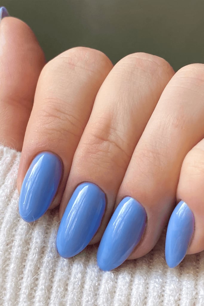 Vibrant Periwinkle Glossy Short Oval Nails — Classy Periwinkle Nails