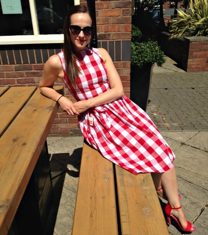 Red Gingham Fit-And-Flare Dress Red Gingham Fit-And-Flare Dress — Classy Picnic Outfit