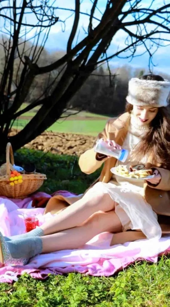 Cream Knit Dress Layered with Tan Coat Cream Knit Dress Layered with Tan Coat — Classy Picnic Outfit