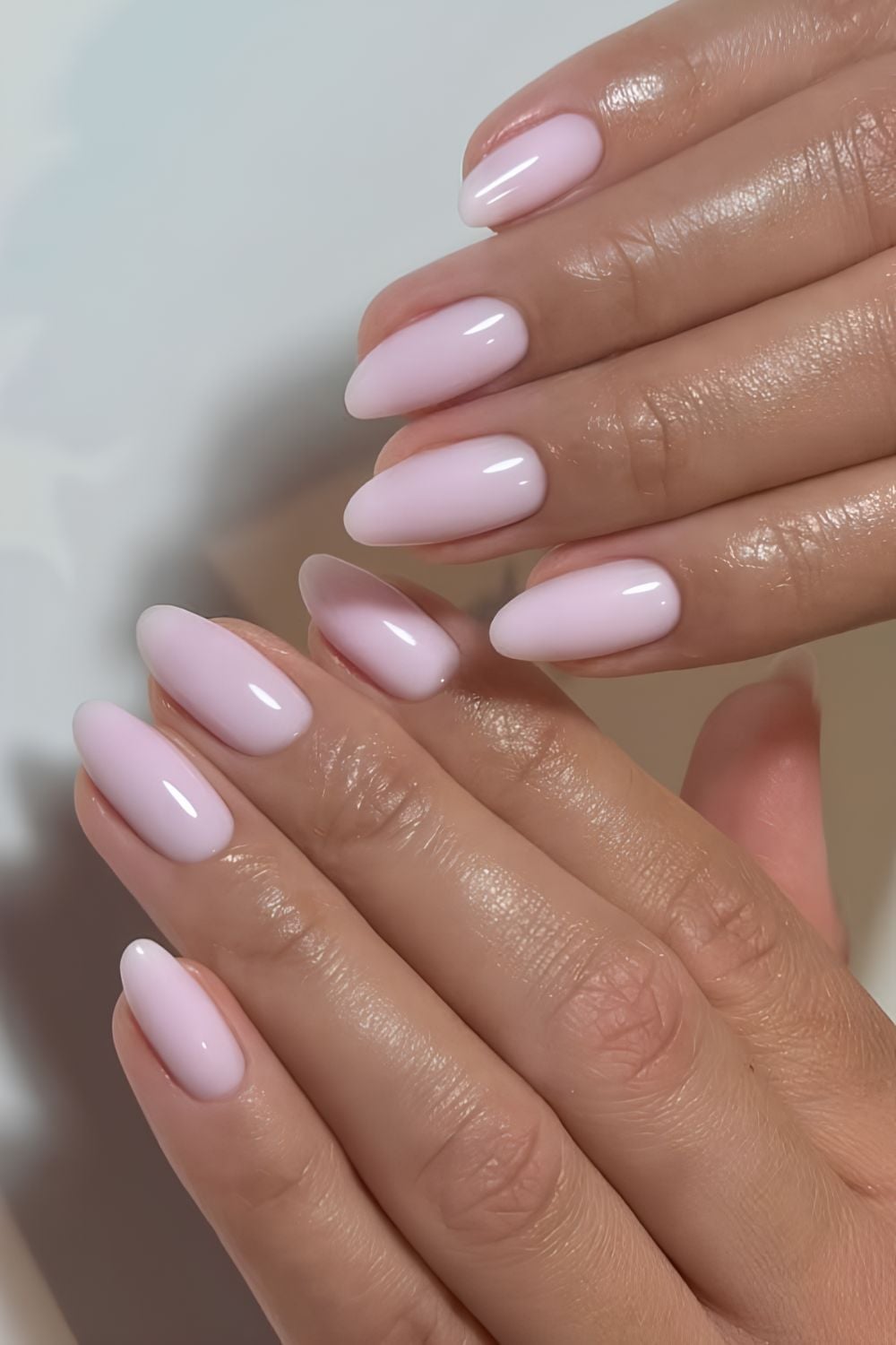 Mixed Pink White Almond Nails With Pearls And Bow — Classy Pink Almond Nails