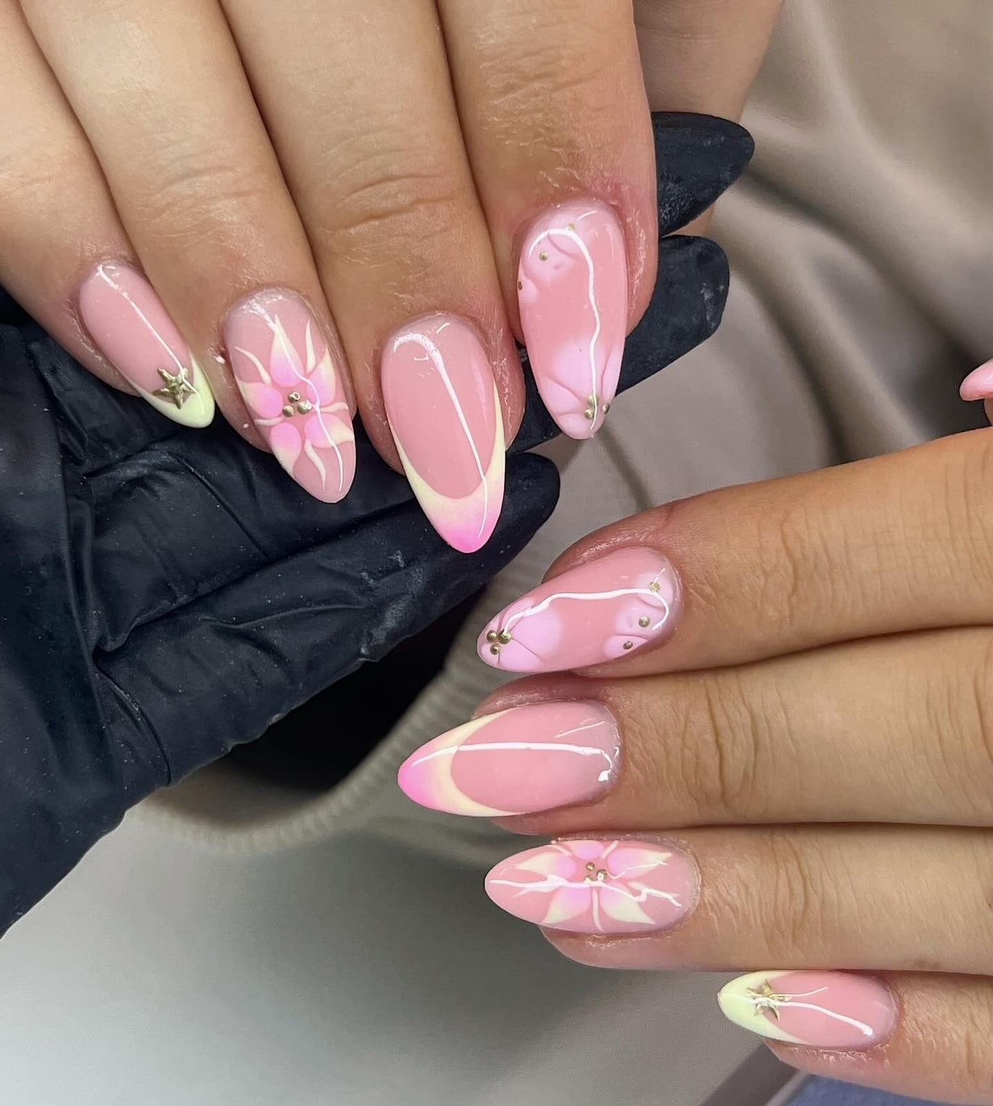 Uniform Soft Pink Glossy Medium Almond Nails — Classy Pink Almond Nails