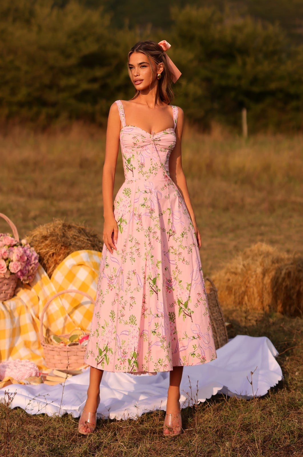 Blush Pink Floral Cotton Sundress — Classy Pink Outfits