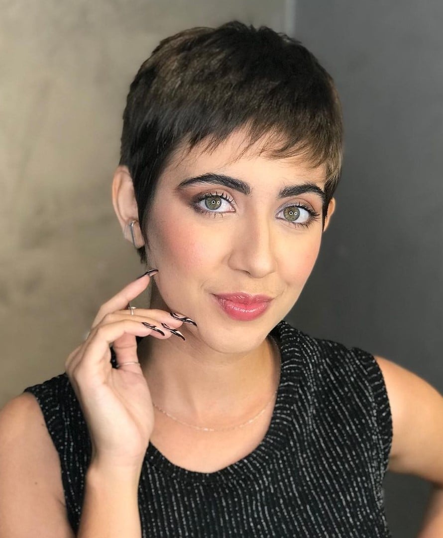 Dark Grey Pixie With Textured Layers Dark Grey Pixie With Textured Layers — Classy Pixie Haircuts