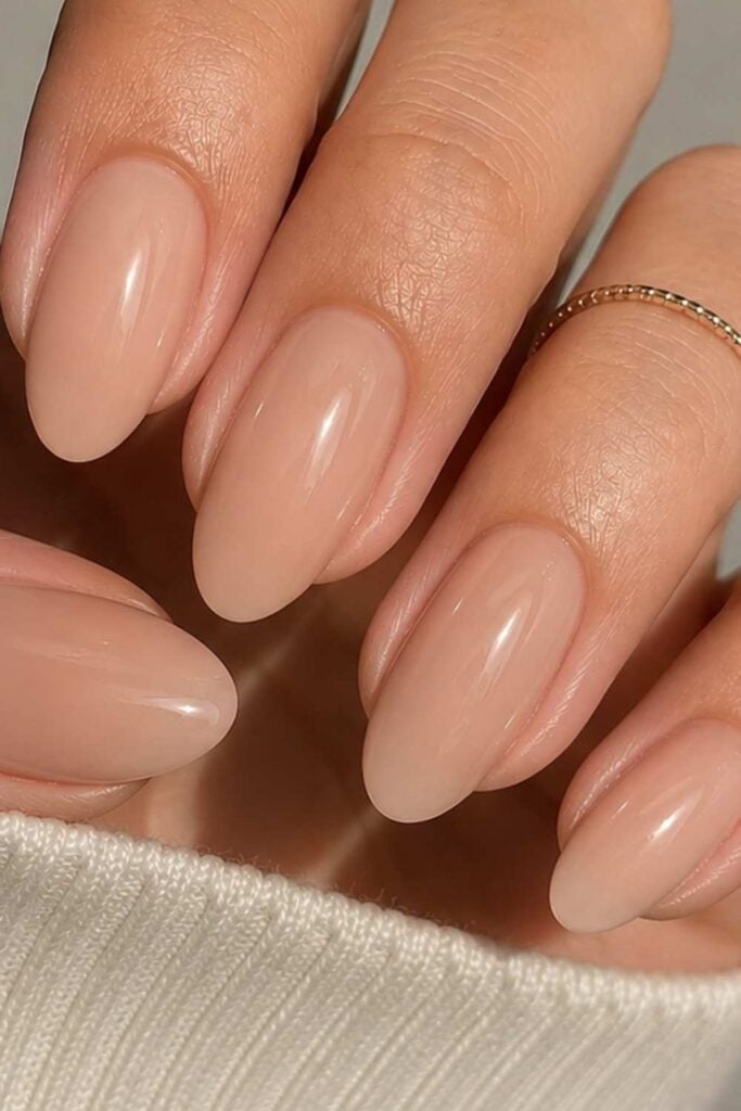 Classy Nude Nails Design For Work and Office. -