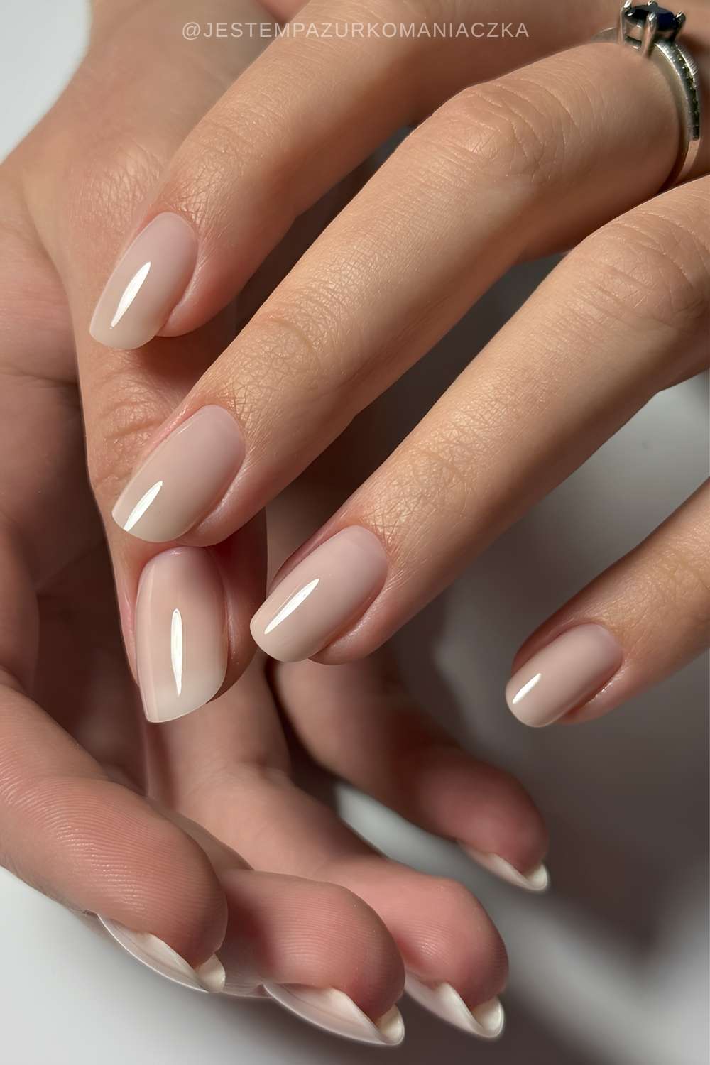 Classic French Tip Short Oval Nails — Classy Plain Nails