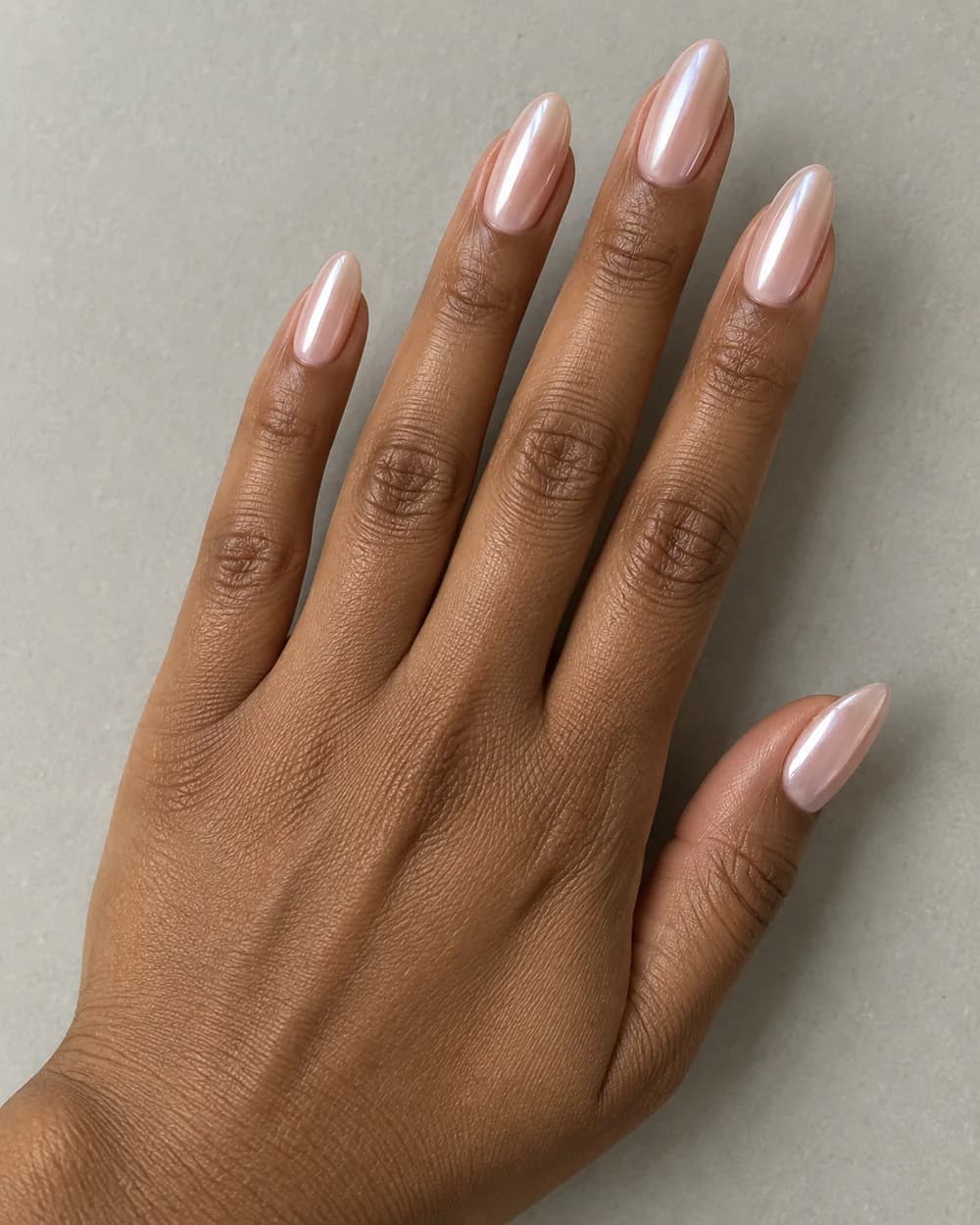 Glossy Pale Lilac Short Almond Nails — Classy Plain Nails