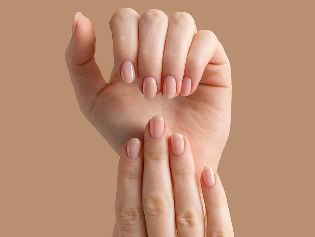 Glossy Sheer Nude Short Oval Nails With Offering A Natural — Classy Plain Nails