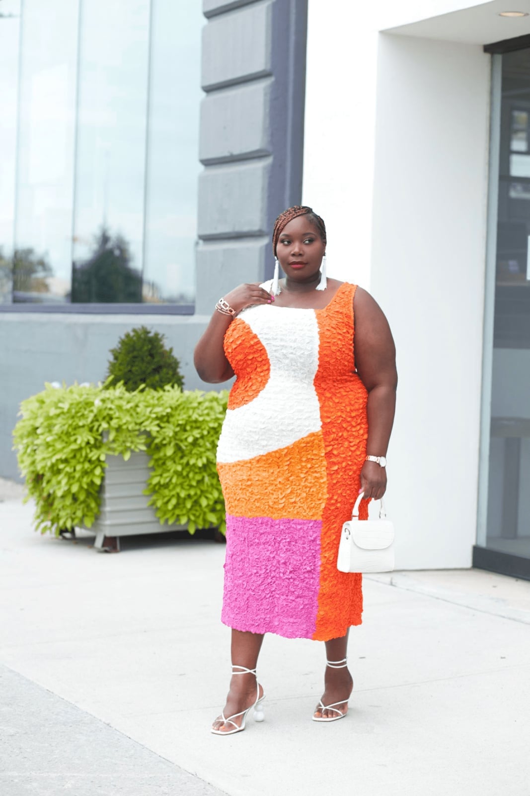 Color Block Textured Sheath Dress Color Block Textured Sheath Dress — Classy Plus Size Dresses