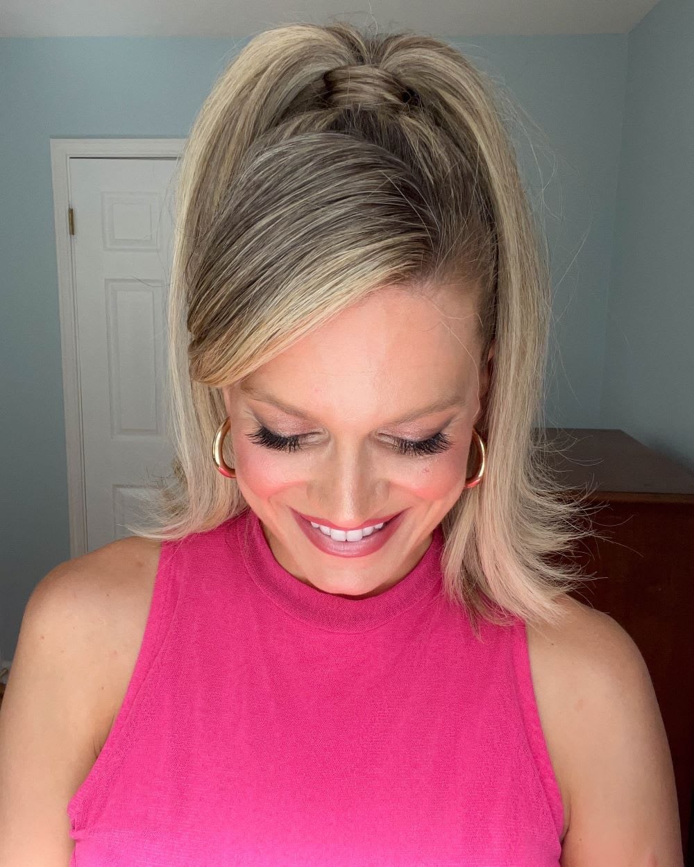 Collarbone Ponytail Braided Crown Blonde Collarbone Ponytail Braided Crown Blonde — Classy Ponytail with Swoop