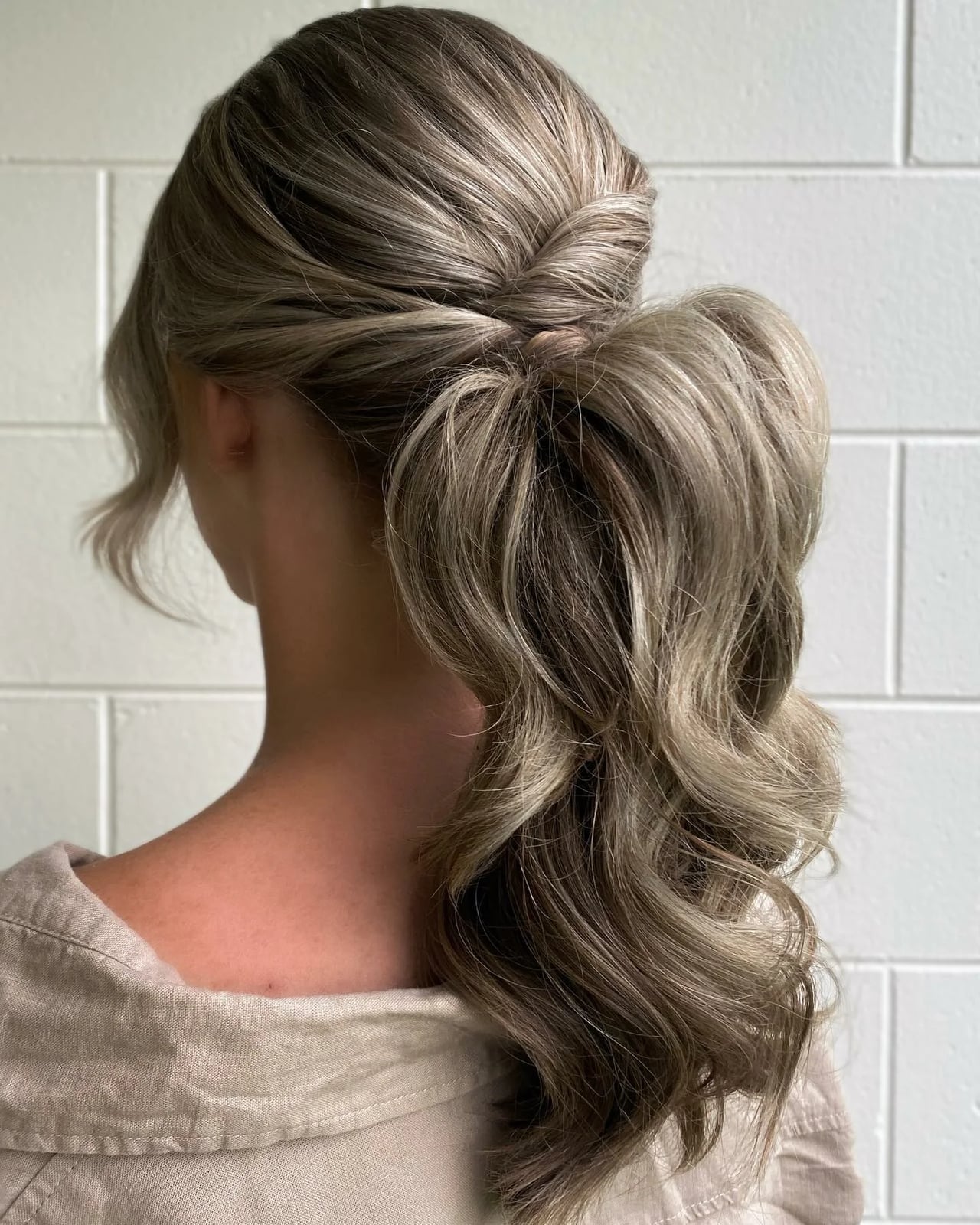 Ash Blonde Ponytail With Twisted Detail — Classy Professional Hairstyles