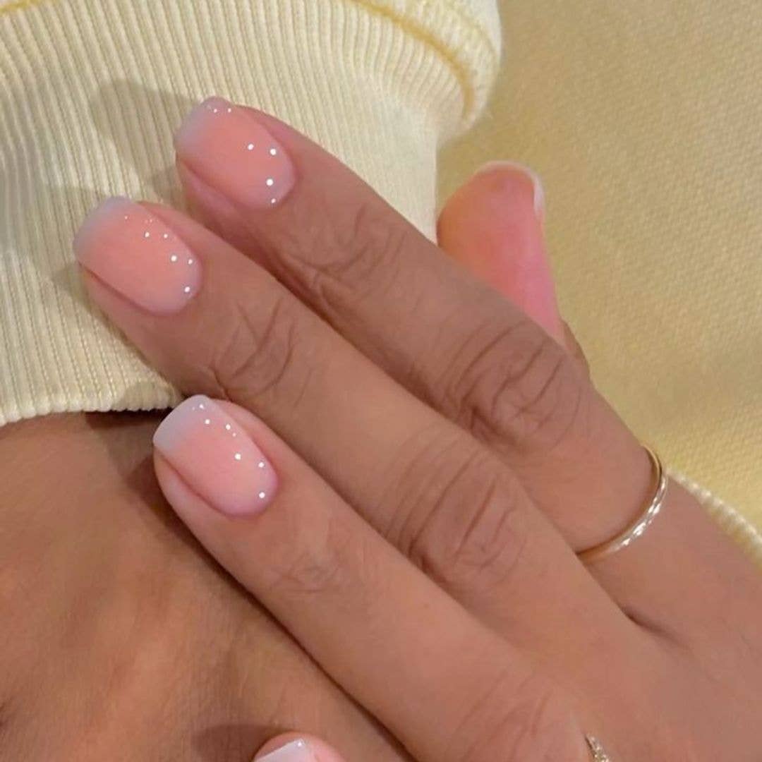 Dot Accented French Rounded Square Nails Dot Accented French Rounded Square Nails — Classy Professional Nails
