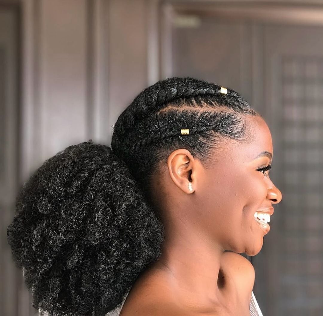 Braided Crown Afro Puff Braided Crown Afro Puff — Classy Puff Hairstyles