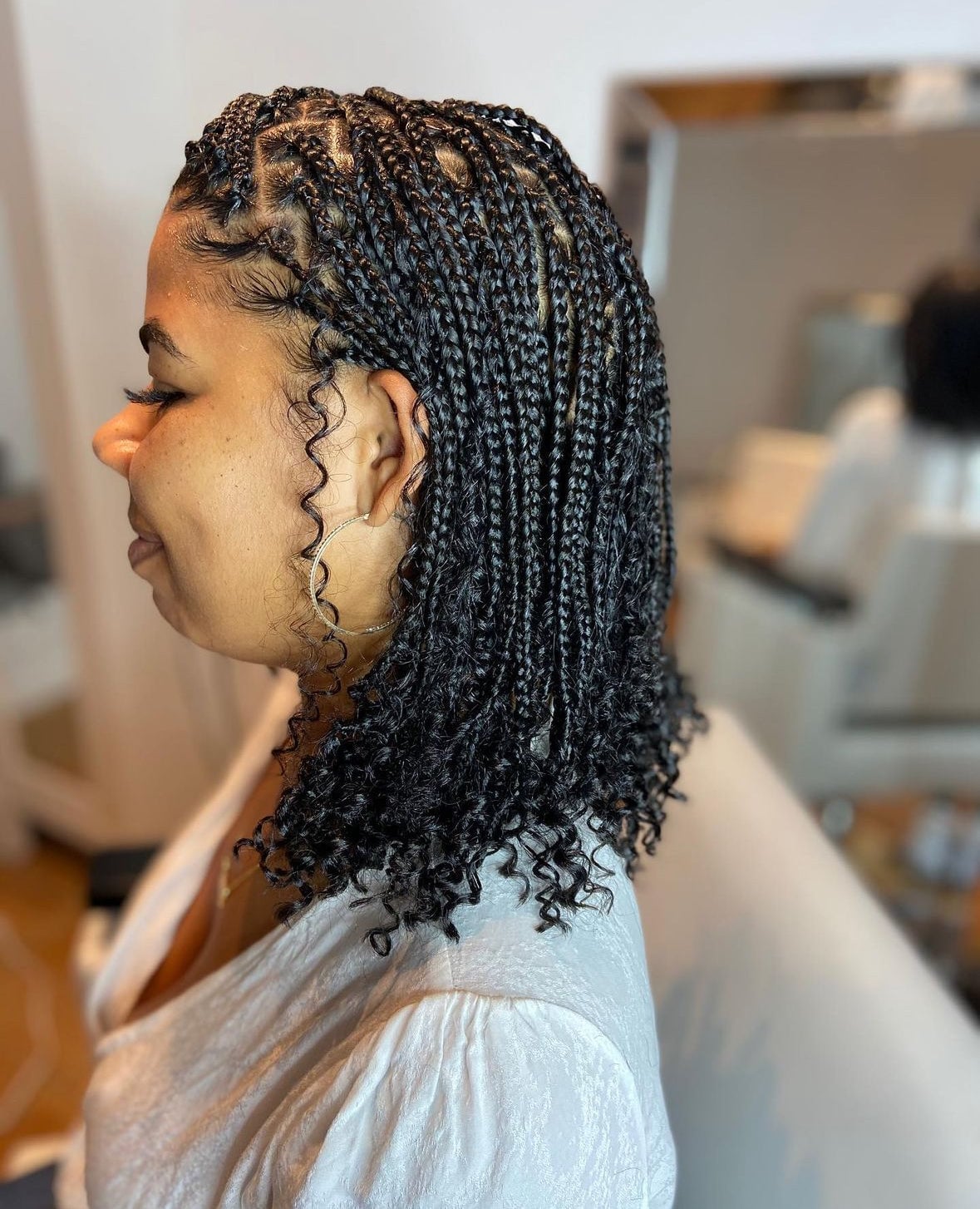 Shoulder Length Micro Braids Shoulder Length Micro Braids — Classy Quick Braids Hairstyle