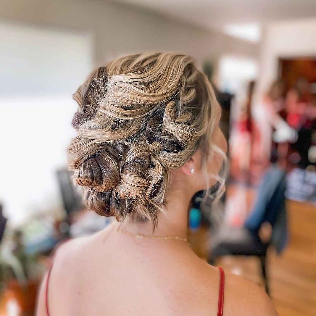 Blonde Twisted Updo With Sculpted Curls — Classy Rainy Days Hairstyles