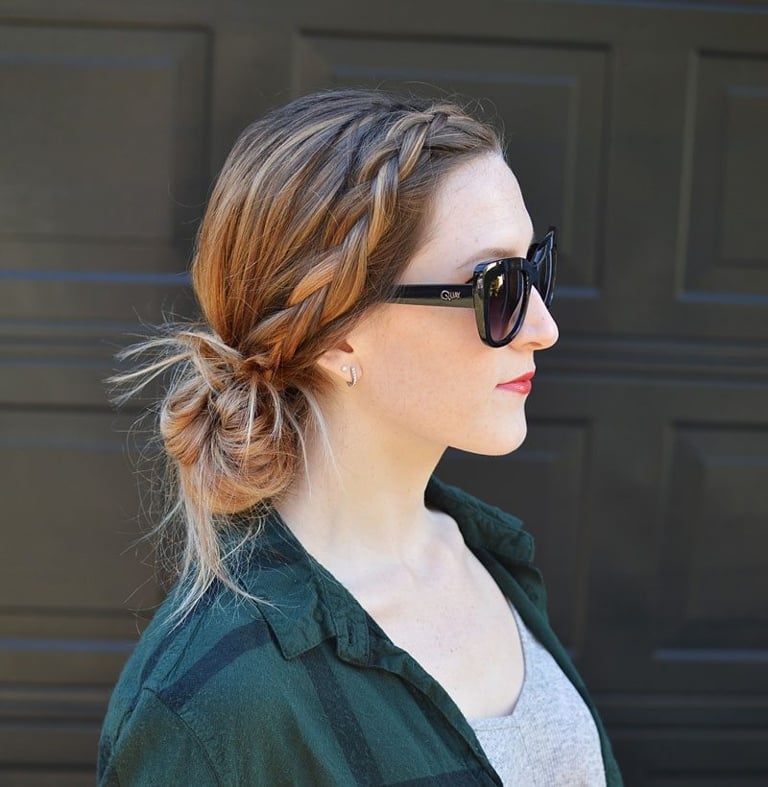 Blonde Braided Crown To Messy Bun — Classy Rainy Days Hairstyles