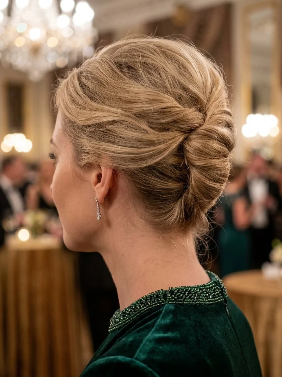 Sophisticated Blonde Twisted Low Bun — Classy Rainy Days Hairstyles