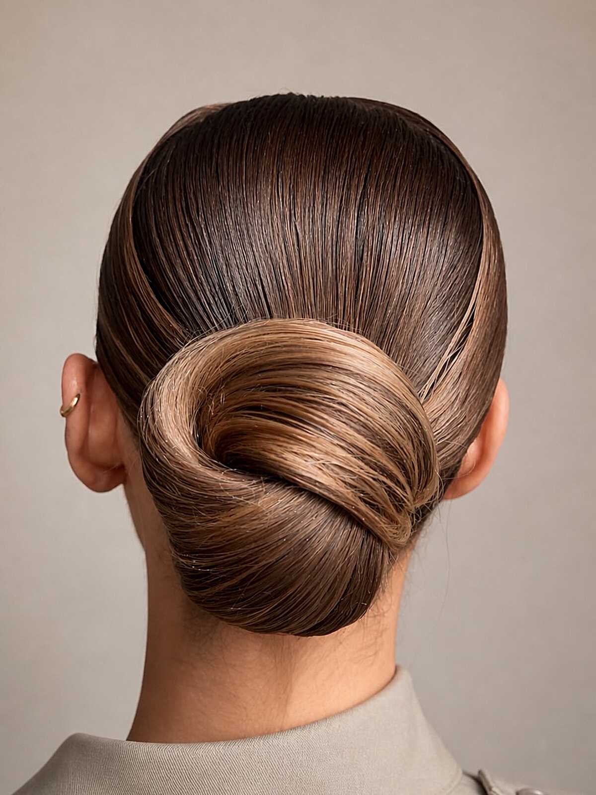 Sleek Dark Brown Chignon — Classy Rainy Days Hairstyles