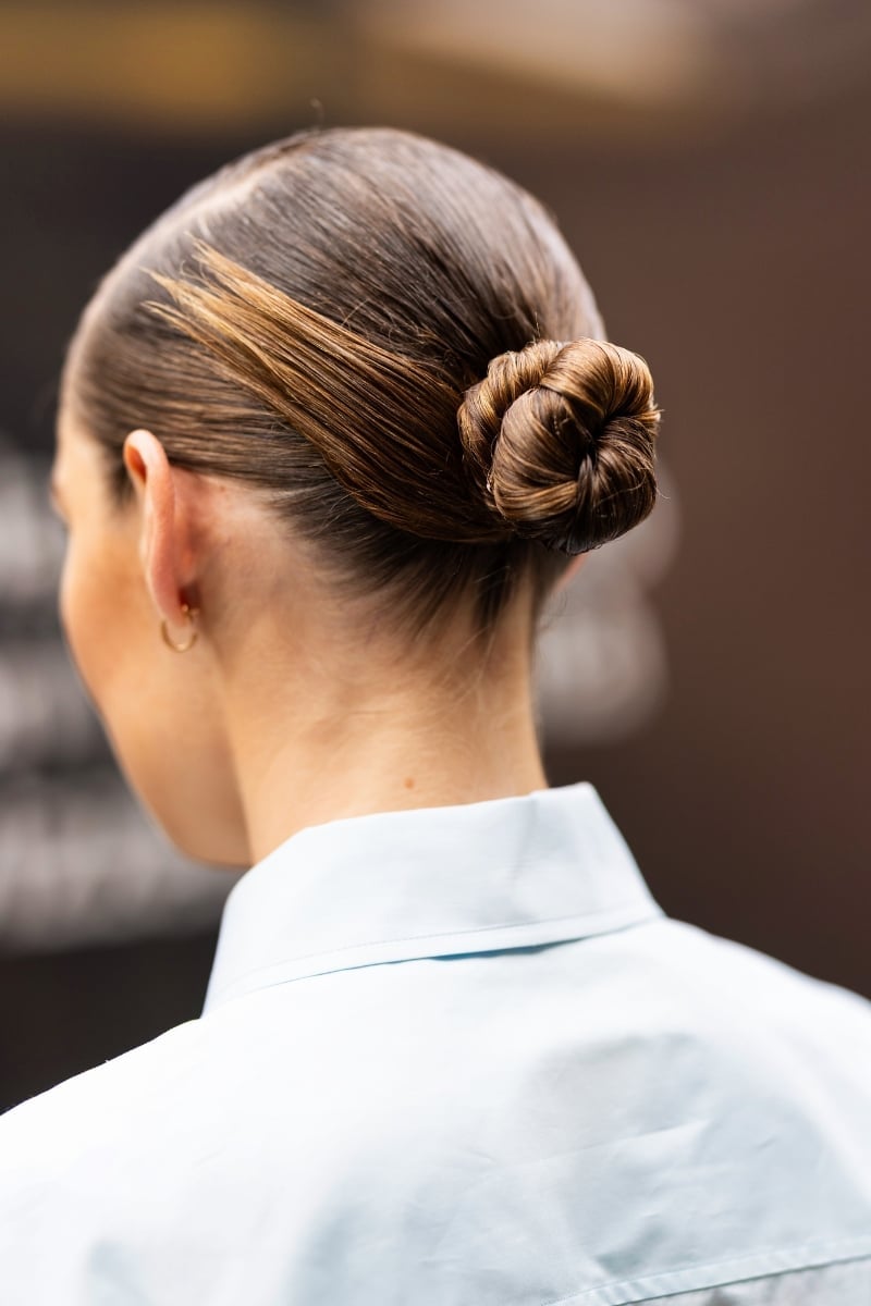 Tightly Twisted Dark Brown Low Bun — Classy Rainy Days Hairstyles