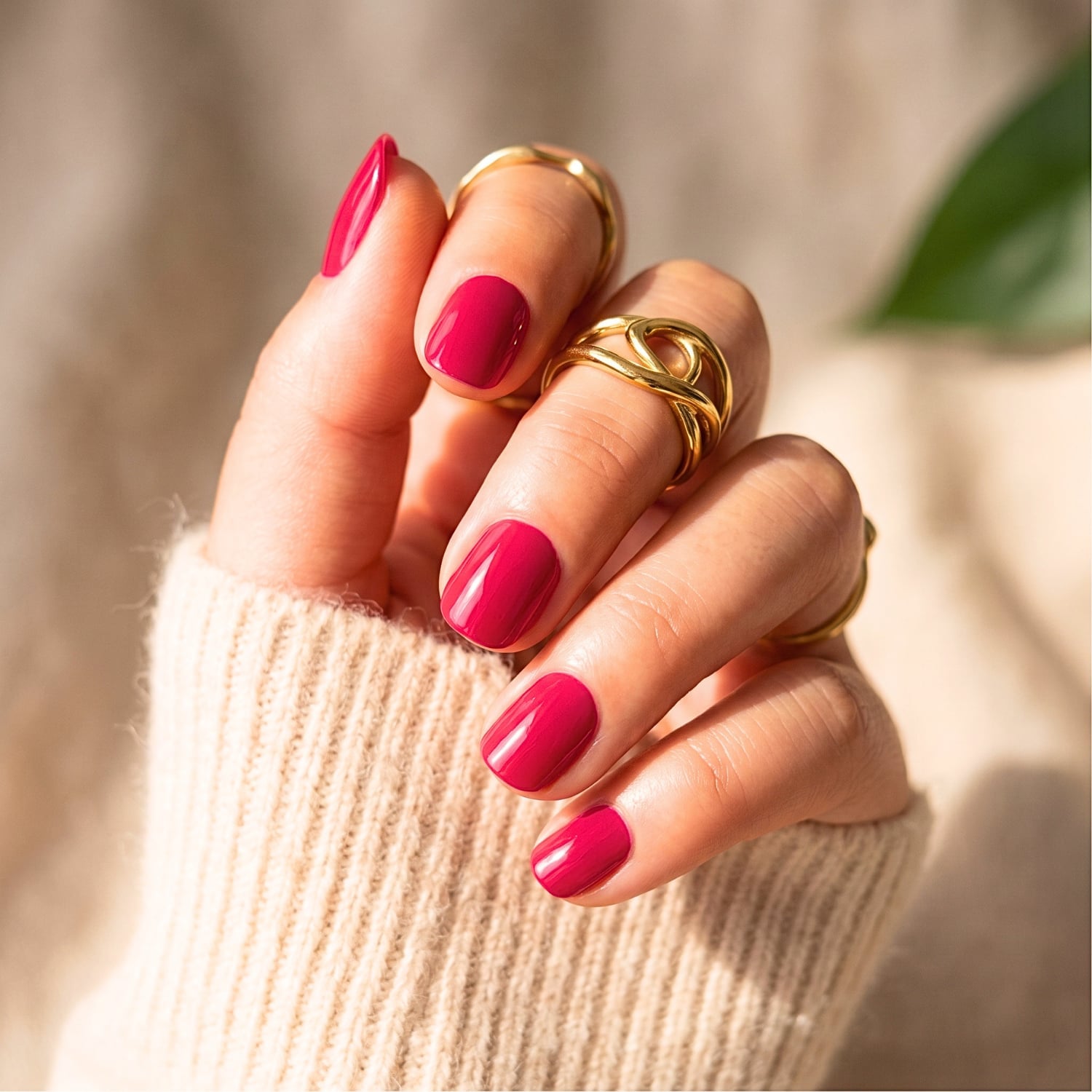 Short Oval Raspberry Pink Glossy Nails Short Oval Raspberry Pink Glossy Nails — Classy Raspberry Nails