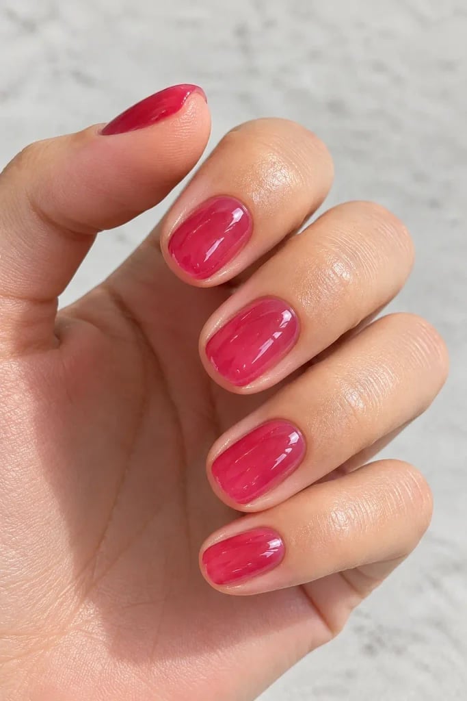 Short Oval Medium Pink Raspberry Undertone Glossy Nails Short Oval Medium Pink Raspberry Undertone Glossy Nails — Classy Raspberry Nails