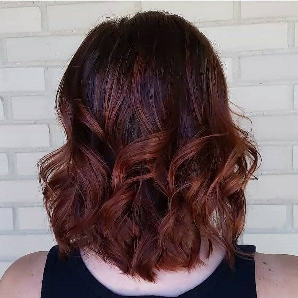 Dark Base With Burgundy Plum Highlights Dark Base With Burgundy Plum Highlights — Classy Red Balayage