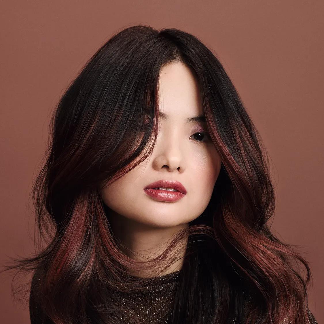 Shoulder Length Dark Red With Side Swept Fringe — Classy Red Hair Colors