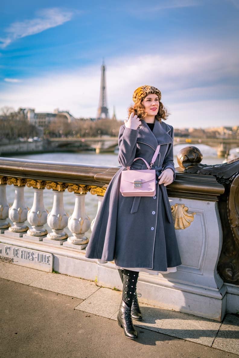 Full Circle Coat with Contrasting Trim Full Circle Coat with Contrasting Trim — Classy Retro Outfits