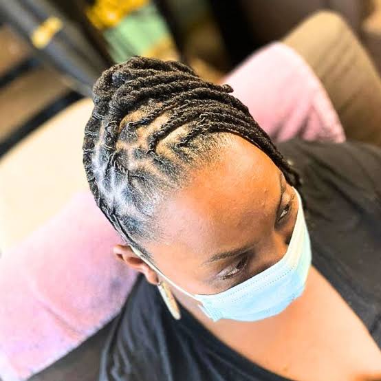 Collarbone Wavy Locs Updo With Intricate Parting Collarbone Wavy Locs Updo With Intricate Parting — Classy Retwist Locs