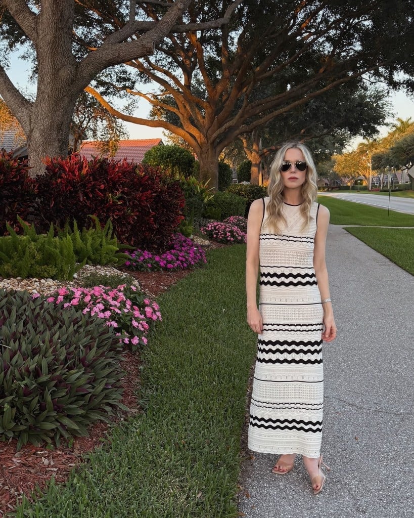 Striped Knit Maxi Dress for Daytime Casual Striped Knit Maxi Dress for Daytime Casual — Classy Rich Outfits