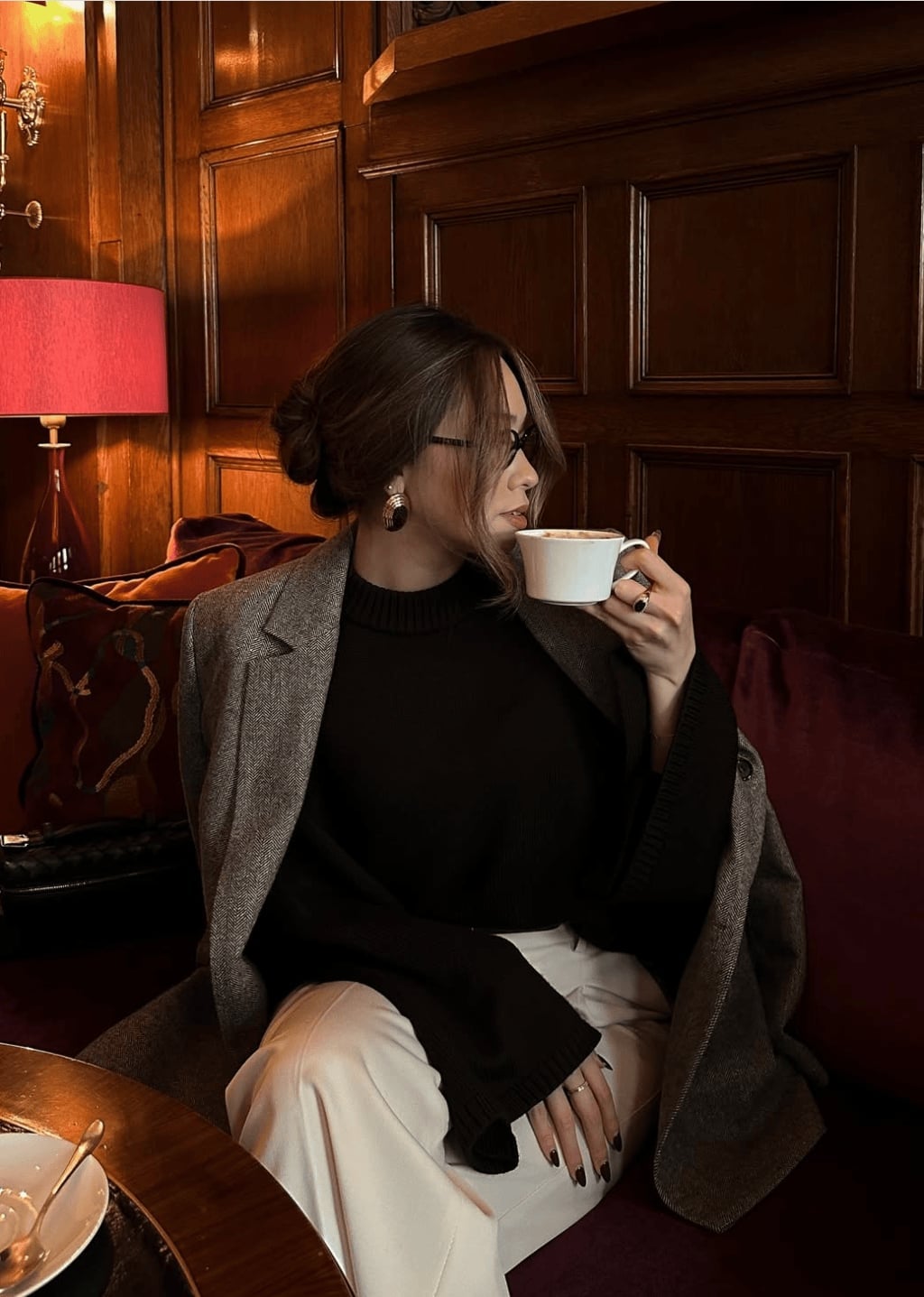 Black Sweater and White Trousers with Grey Blazer Black Sweater and White Trousers with Grey Blazer — Classy Rich Outfits