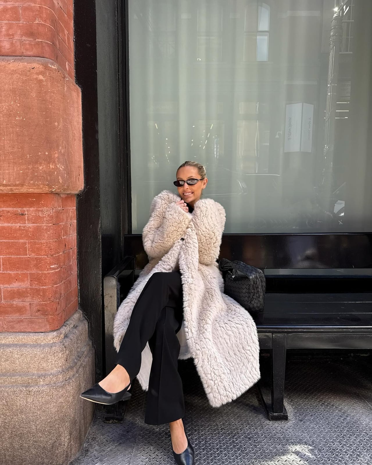 Oversized Teddy Coat Over Black for Cold Weather Chic Oversized Teddy Coat Over Black for Cold Weather Chic — Classy Rich Outfits