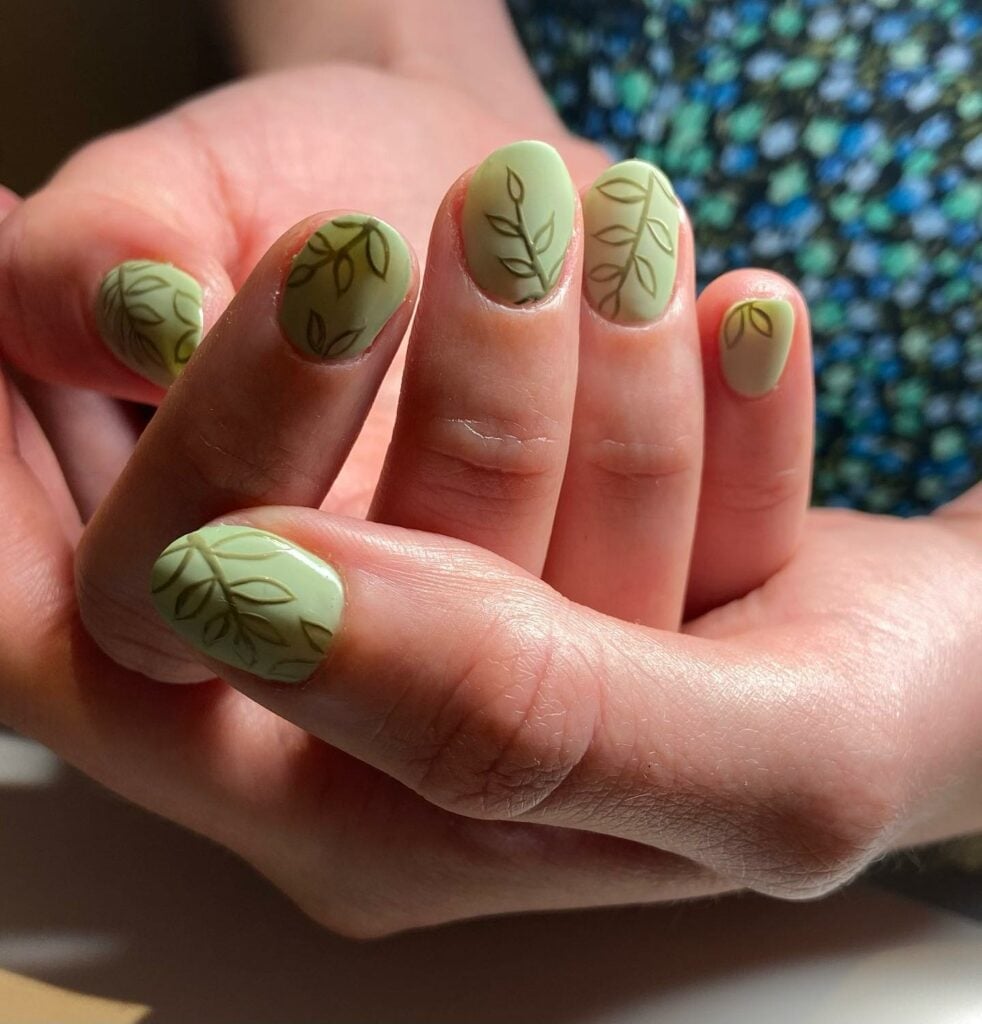 Nude Base Sage Green French Tip Almond Nails Nude Base Sage Green French Tip Almond Nails — Classy Sage Nails