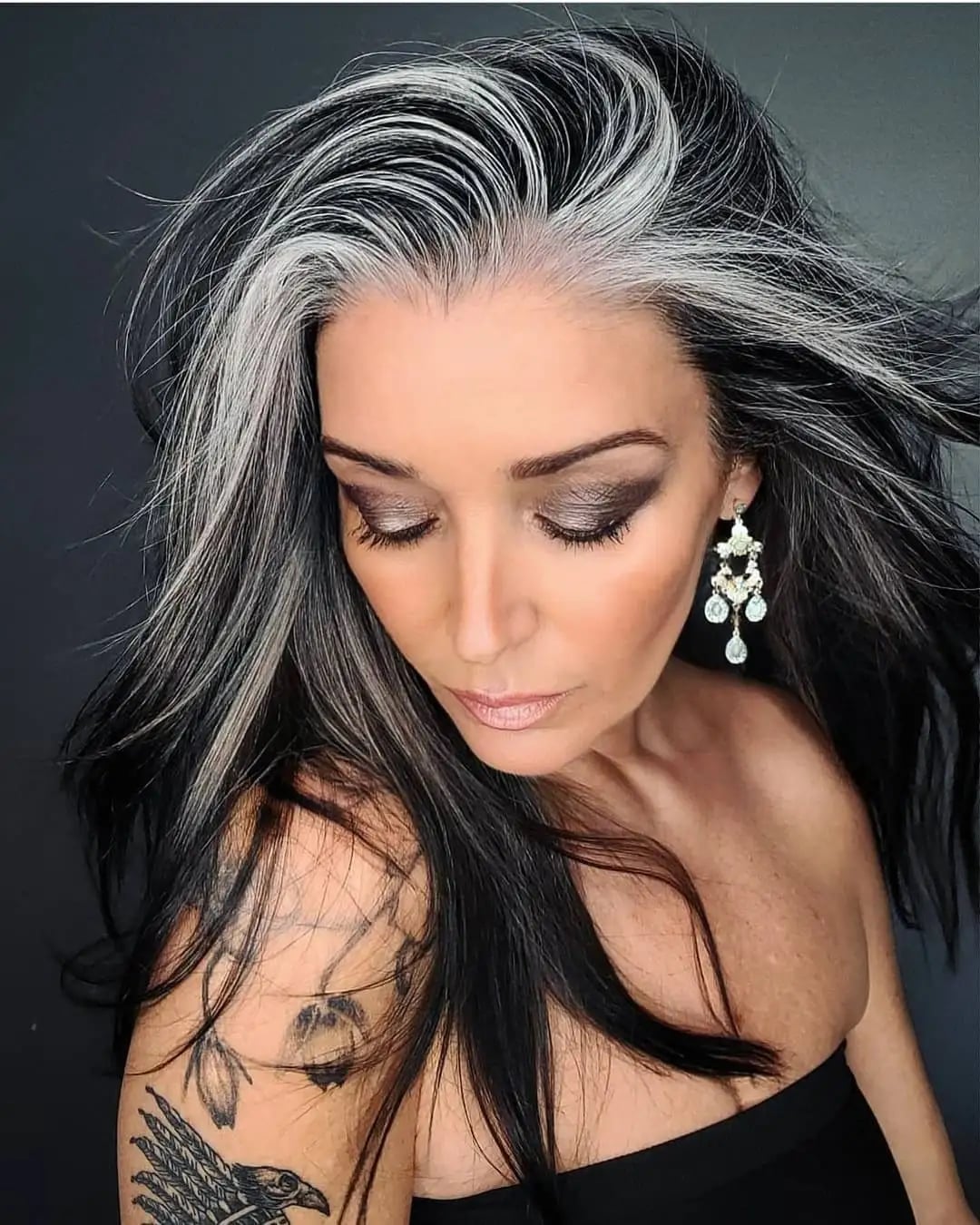 Mid-Back Layers With Silver Highlights Mid-Back Layers With Silver Highlights — Classy Salt and Pepper Hair