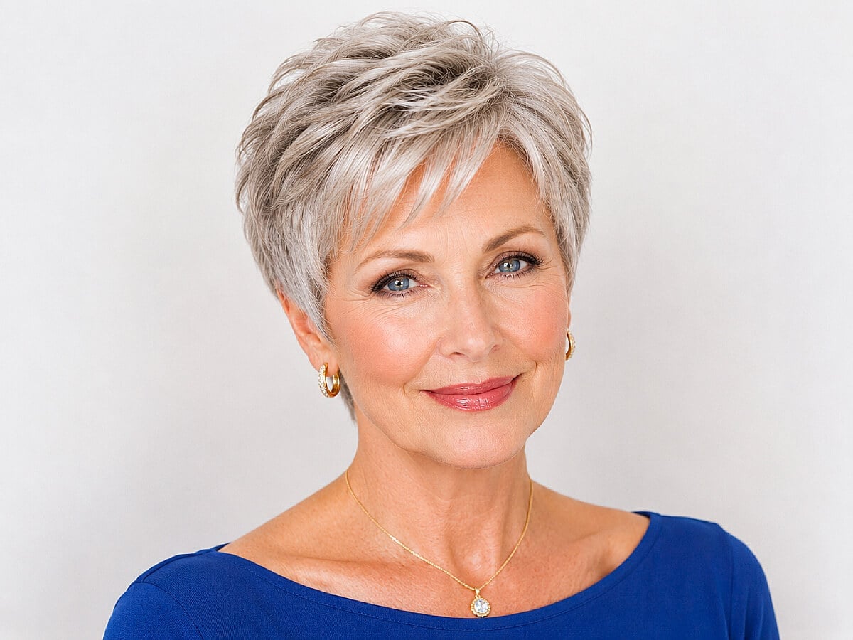Pixie Cut With Choppy Bangs Pixie Cut With Choppy Bangs — Classy Salt and Pepper Hair