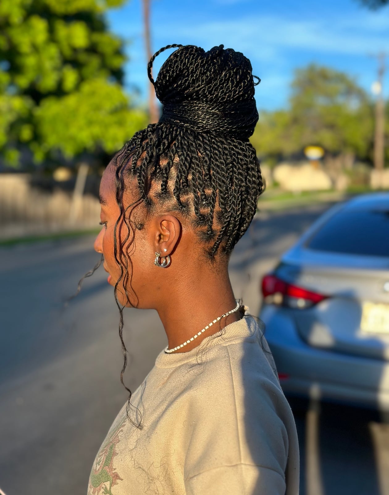 Sleek High Bun With Baby Hairs Sleek High Bun With Baby Hairs — Classy Senegalese Twists