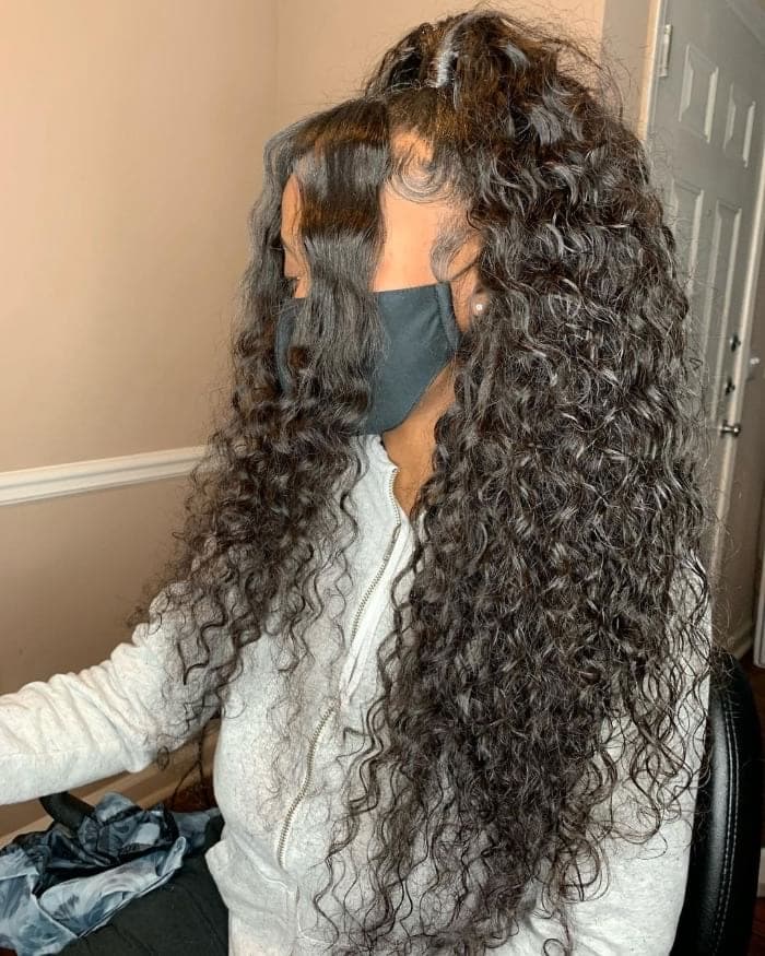 Half Up Half Down Curls Mid-Back — Classy Sew in Hairstyles