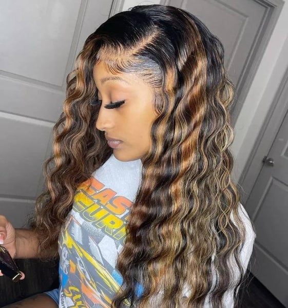 Mid-Back Dark Brown With Blonde Highlights — Classy Sew in Hairstyles