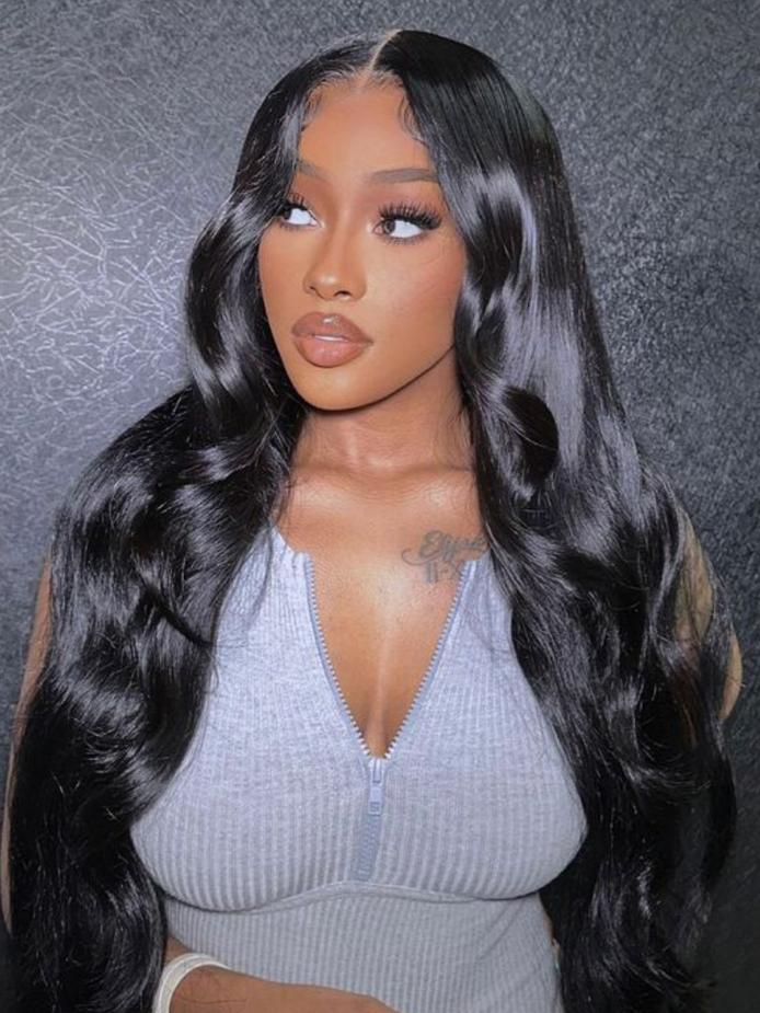 Glossy Mid-Back Wavy Natural Black Hair With Cascading Waves — Classy Sew in Hairstyles