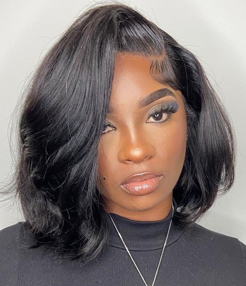 Collarbone Bob With Side Swept Bangs — Classy Sew in Hairstyles